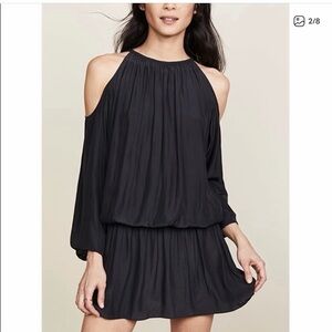Ramy Brook Black Mini Dress Cold Shoulder Long Sleeve